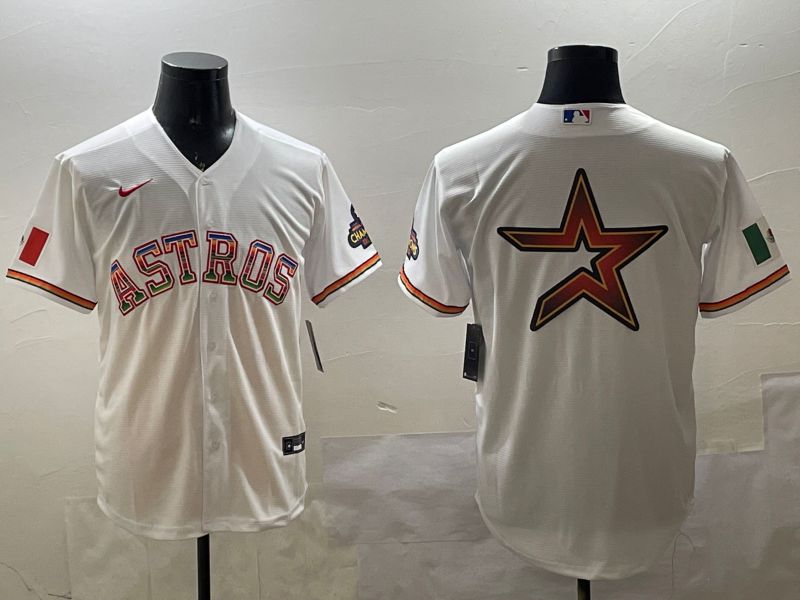 Men Houston Astros Blank White Mexico Game 2025 Nike MLB Jersey style 7->houston astros->MLB Jersey